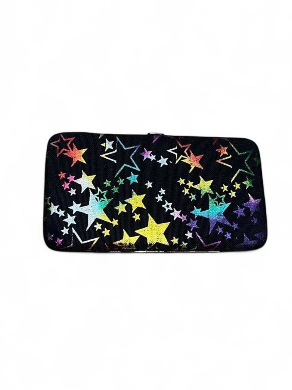 Y2K Star Print Wallet - Black Multicolor